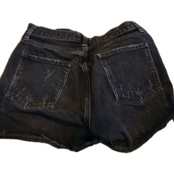 Agolde Women's Button Fly High Waist Distress Cut-Off Denim Shorts Black Size 28 - Picture 5 of 7